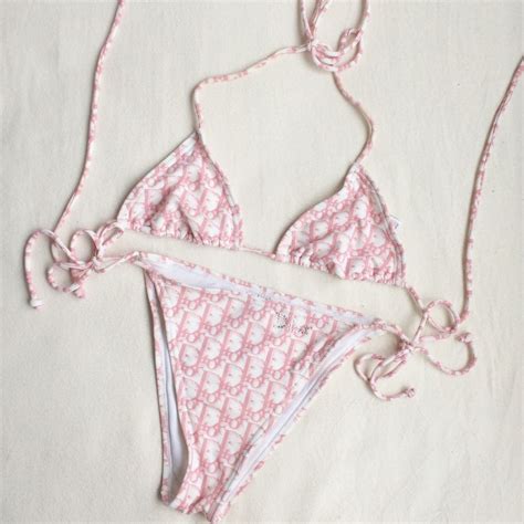 pink and white christian dior monogram bikini|dior bathing suits.